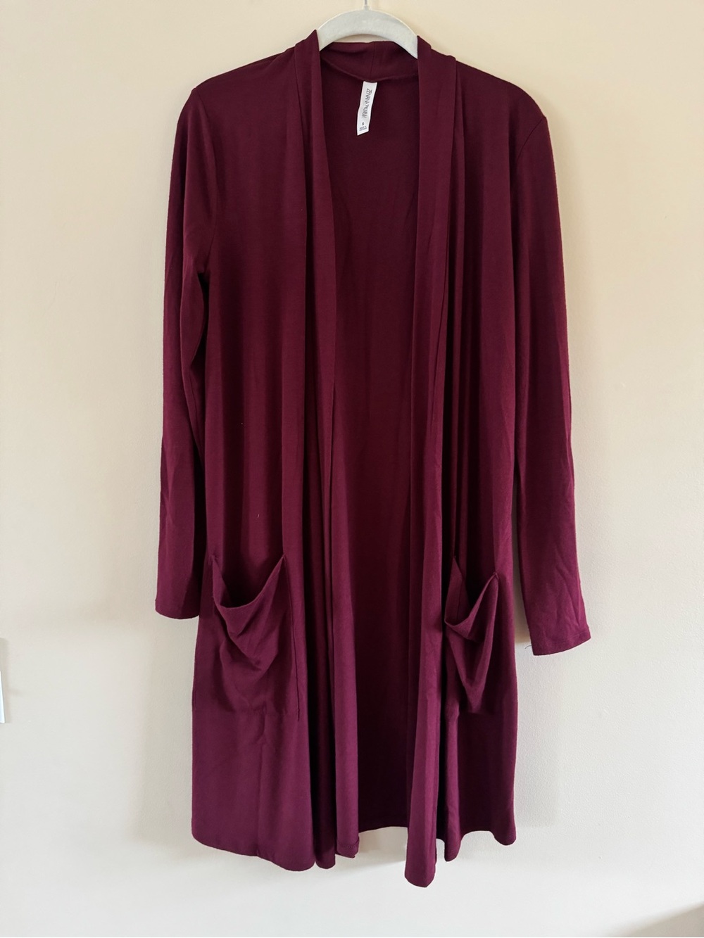 Women’s Open-Front Cardigan in Deep Wine